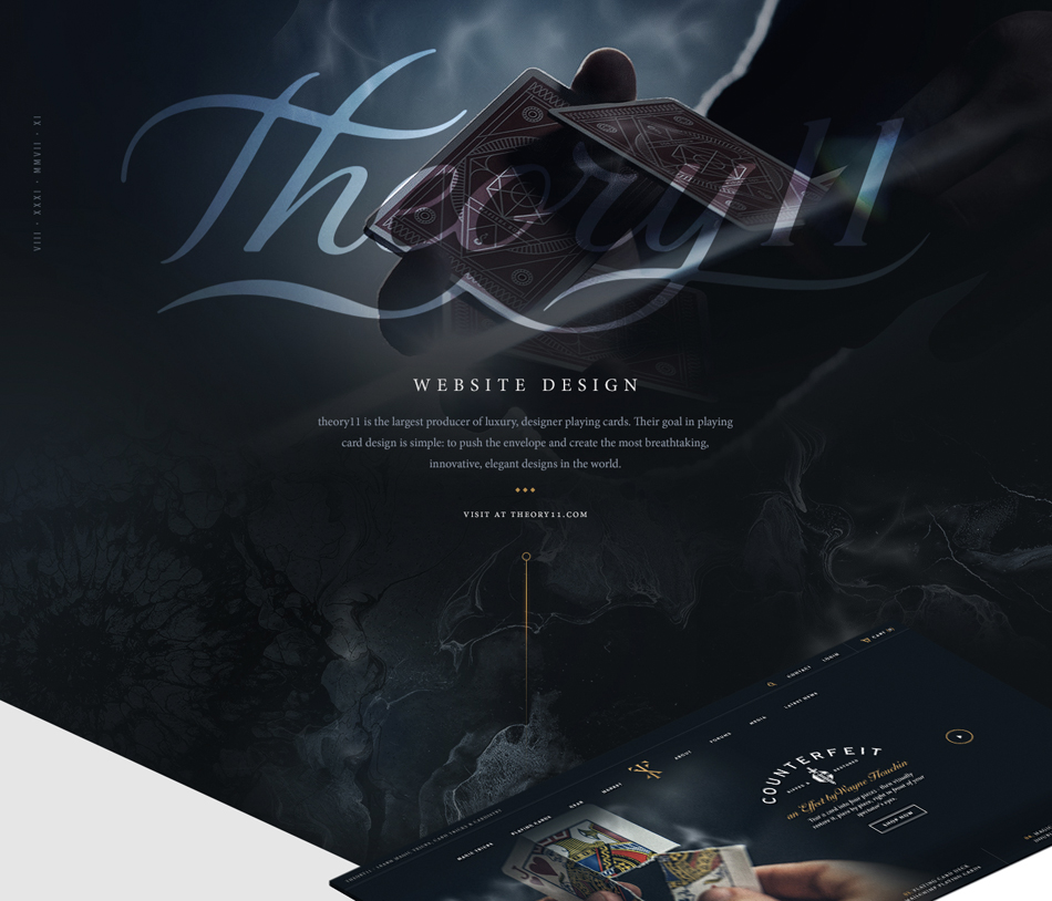 企业网页设计,品牌形象设计,Theory11奢侈游戏卡牌