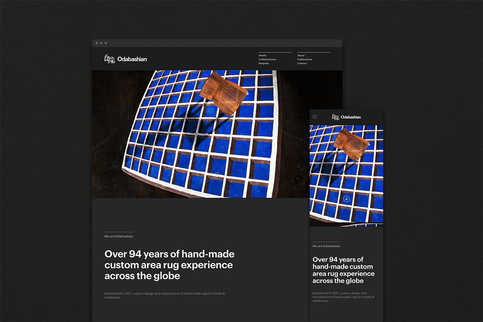家居装饰用品企业网页设计，品牌形象设计，成都公司VI设计，odabashian手工地毯品牌