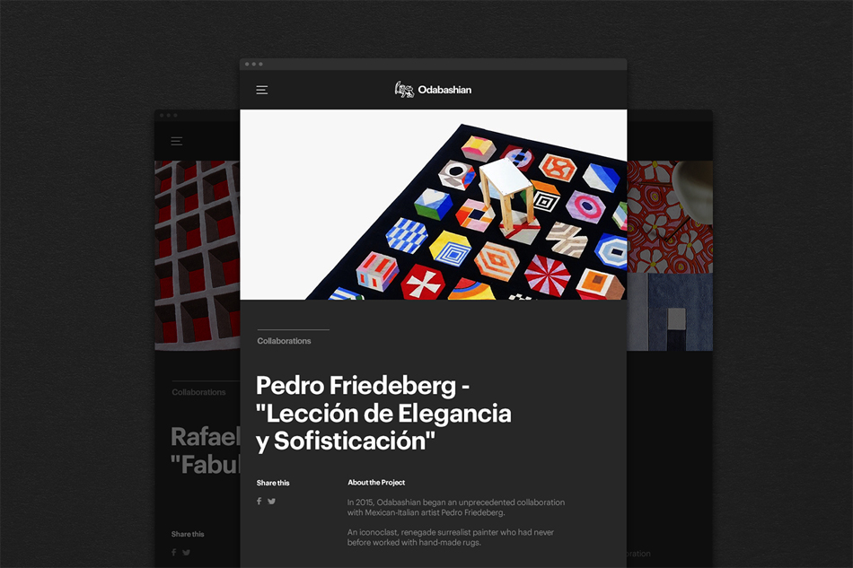 家居装饰用品企业网页设计，品牌形象设计，成都公司VI设计，odabashian手工地毯品牌