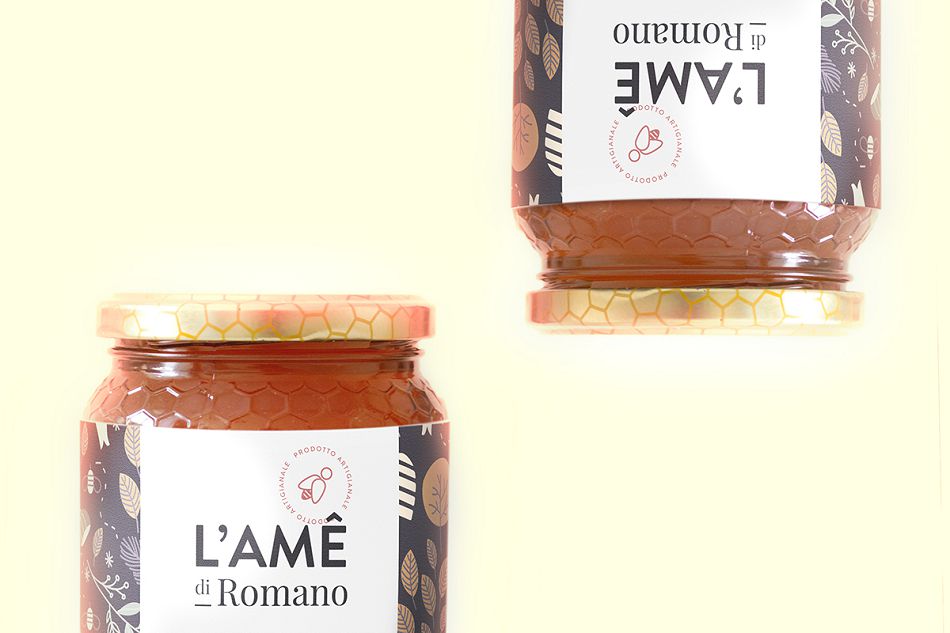成都摩品包装设计公司-L&rsquo;Ame Honey蜂蜜品牌标志设计,蜂蜜包装设计