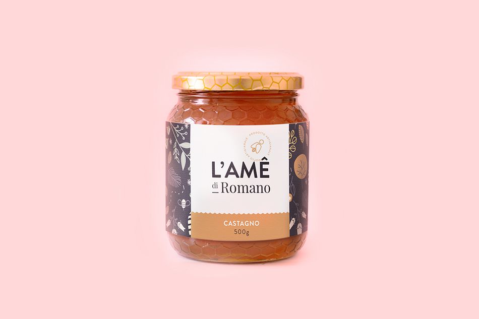 成都摩品包装设计公司-L&rsquo;Ame Honey蜂蜜品牌标志设计,蜂蜜包装设计